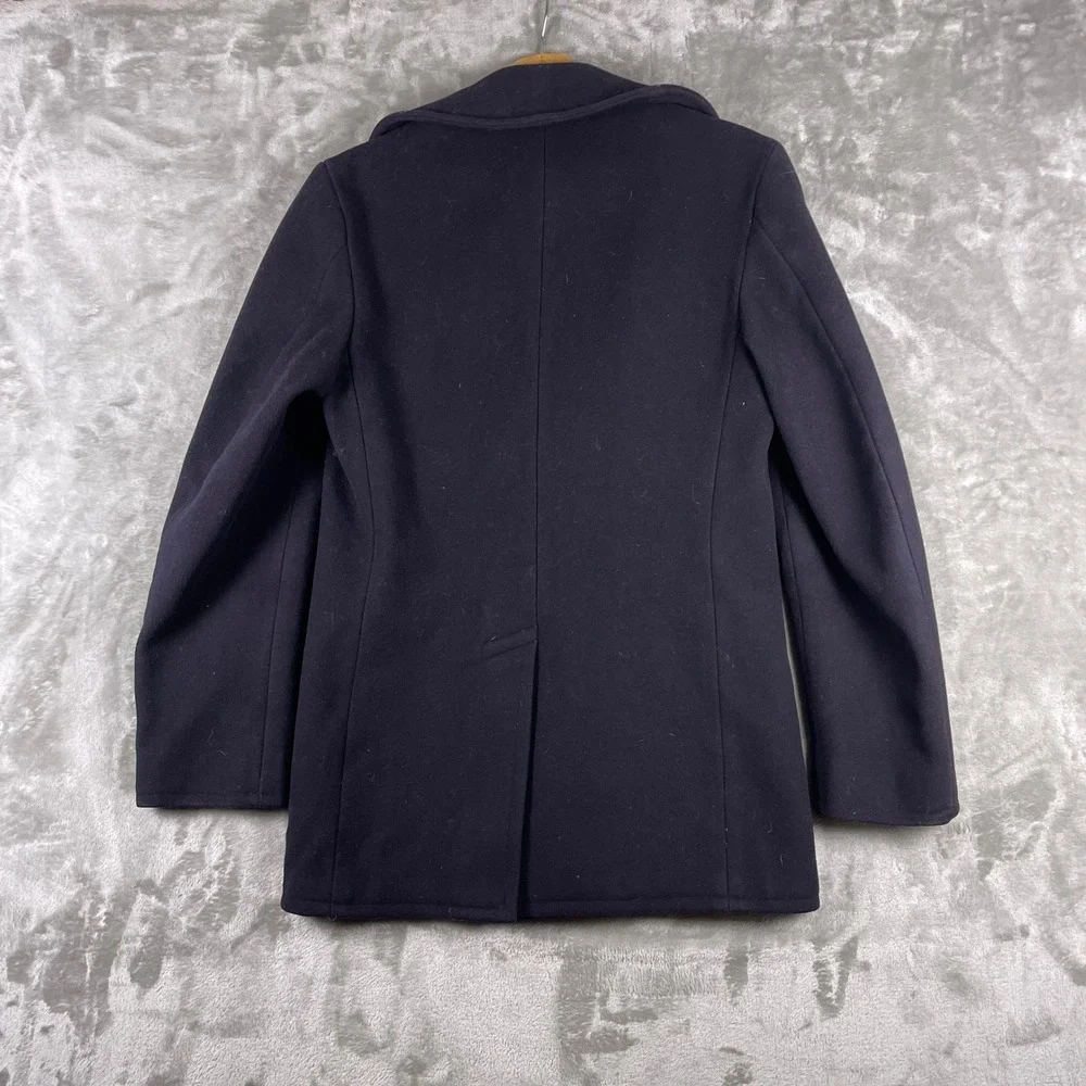 Vintage 60s US Navy Pea Coat Men 34 Navy Wool Double Breasted 1967 Jacket